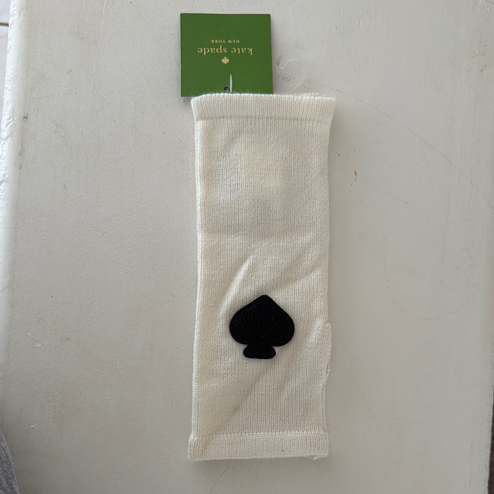 Kate Spade Ivory Half Glove with Black Spade